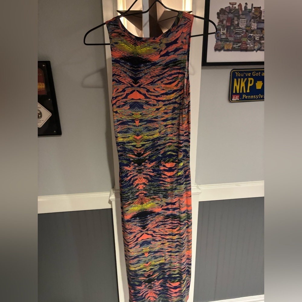 TopShop size 6 Printed Tank Bodycon Dress - Picture 3 of 5